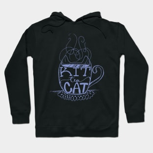 Kitty Cat - Tea Lover Lettering Art - Visual Pun - Mug - Light Blue Hoodie